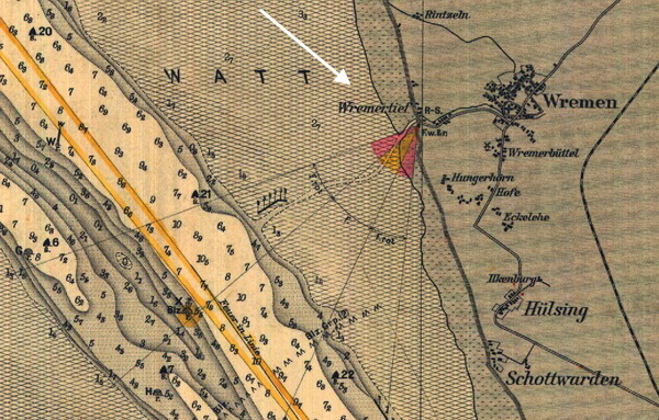 Mündung der Jade und Weser, 1913; (Berichtigt 1917/1924)